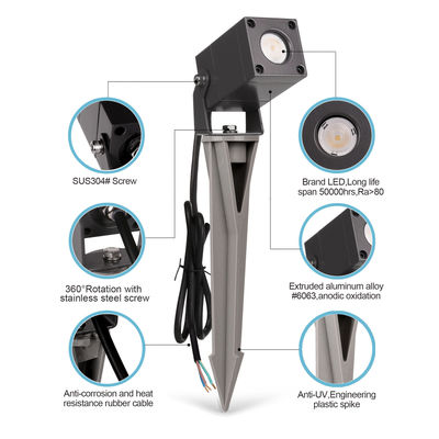 Square Tree LED Garden Spot Light Su geçirmez IP65 Alüminyum Dış Çim Lamba CE Sertifikasıyla