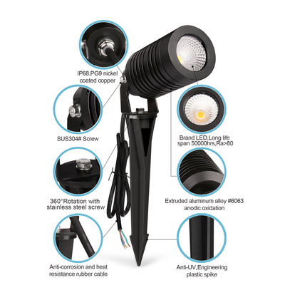 Su geçirmez LED Dış Çevre Manzara Fenerleri IP66 14W COB Bahçe Çubuk Işıkları