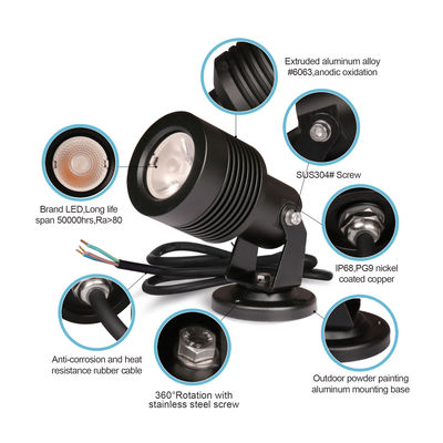 IP66 COB Dış su geçirmez Düşük Voltajlı lambalar bahçe spot çim lambaları