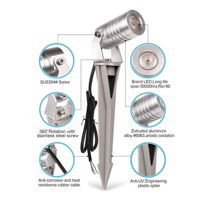 Modern LED Bahçe Noktası Işığı Alüminyum Su geçirmez Ip65 LED Spike Light