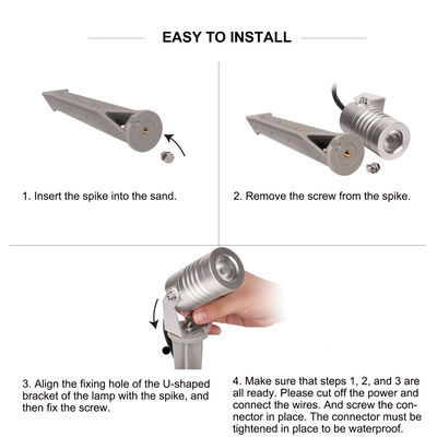 Su geçirmez IP65 Alüminyum LED Bahçe Noktası Işığı Sıcak Beyaz Dış Çaprak Işığı