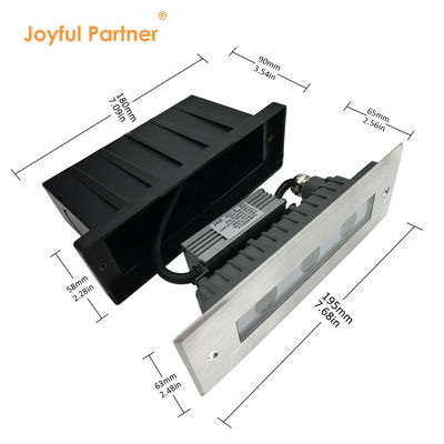 gömülü su geçirmez yeraltı ışığı DC24V 3X1W LED tek renkli CREE/OSRAM LED