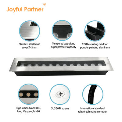 LED Yeraltı Işığı 12W 24W Built Duvar yıkayıcı olarak kullanılır 500MM Uzunluk Paslanmaz Çelik Ön Kapak