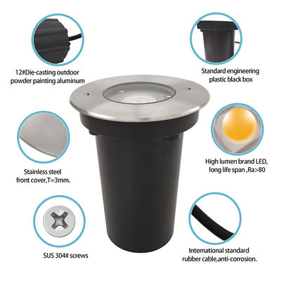 6W Dış LED Yeraltı Işığı IP67 12V DC Düşük Voltajlı Yeraltı Işığı