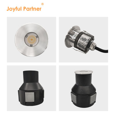 IP67 yeraltı ışığı düşük voltajlı 1W 3W 3000K DC24v paslanmaz çelik ön kapağı ile yuvarlak kare şekli