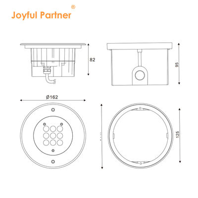 Su geçirmez Yeraltı Yüklü Alüminyum Kontu 3500K Sıcak Beyaz DIA162MM 2 Yıllık Garanti
