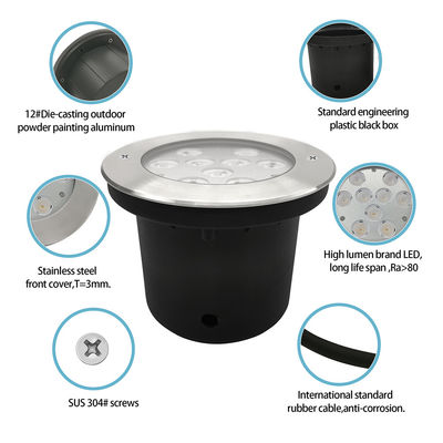 Dışarıdaki Yüksek Güçlü 9W LED Yeraltı Yeraltı Işığı