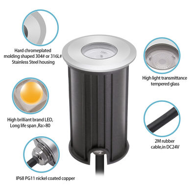 1W IP68 Su geçirmez Sualtı Işıkları 316SS 12V 24V LED Havuz Işıkları 2700k - 6500k