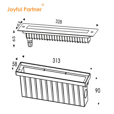 316 Paslanmaz Çelik DMX 512 RGB 12w Doğrusal Yüzme Havuzu Şelale için LED