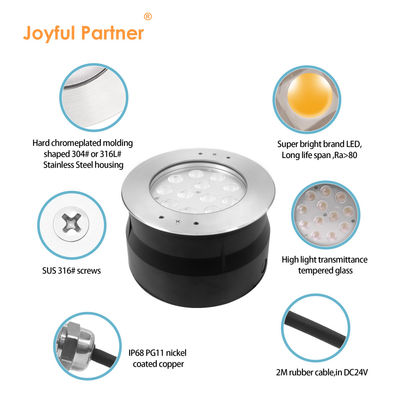 Su geçirmez RGB LED Havuz Işığı DMX512 Kontrol 24V Beyaz12W 24W RGB IP68