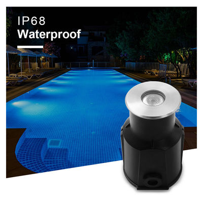 Paslanmaz Çelik RGB 3'ü 1 Arada Renkli Yüzme Havuzu Işıkları Su Altı Mini LED Gömme Lamba 3W DC 24V Plastik Montaj Kovanı ile