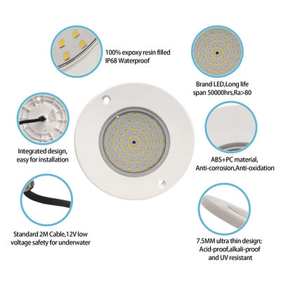 6W LED PAR56 Havuz Işığı Ultra İnce PC Malzeme Duvar Montajlı Yüzme Havuzu Işıkları