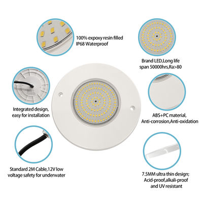 Sualtı LED havuz ışığı PAR56 AC12V Ultra Thin H=7.5mm 10W 18W 25W 35W RF uzaktan kumanda