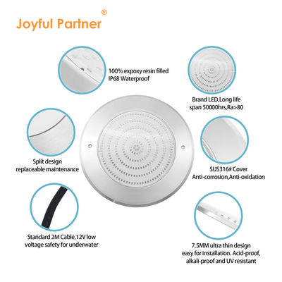 LED PAR56 Havuz Işığı Duvar Montajlı Su Altı LED Yüzme Havuzu Işıkları Ultra İnce Tip