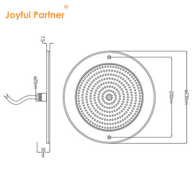 IP68 Havuz Masa LED Işık 12V 230MM Yüzey Montaj Su Altı Işık