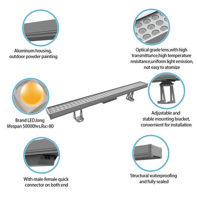 Ticari Dikdörtgen LED Doğrusal Aşağı Işık 108W 1000MM Ön Duvar Çamaşırlığı Işığı