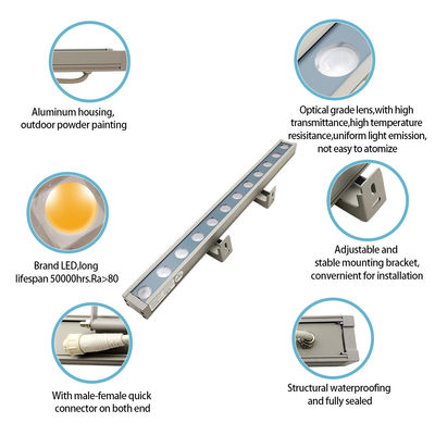 Alüminyum Renkli 18W LED Duvar Çamaşırhane Işıkları Dış Suya Karşılıklı Doğrusal Işık