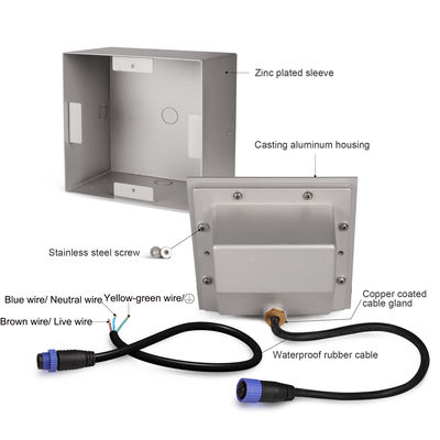 AC100~240V Merdiven Basamak Işıkları LED 6W COB Gömme IP65 120*120mm Koridor İçin LED Duvar Köşe Işığı