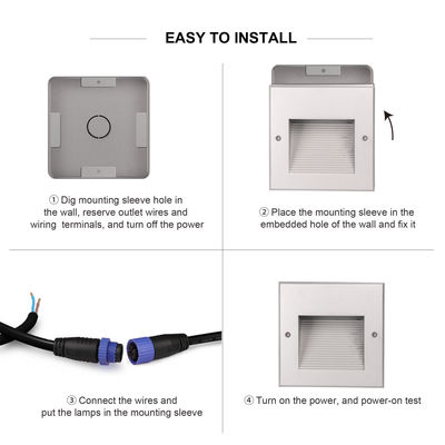 6W COB Çıkışlı Merdiven Duvar Işıkları IP65 Koridor için LED Duvar Köşe Işığı