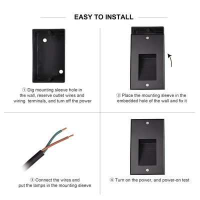 SMD 6W LED Duvar Işığı IP65 gömülü zemin lambası Dış LED adım lambaları