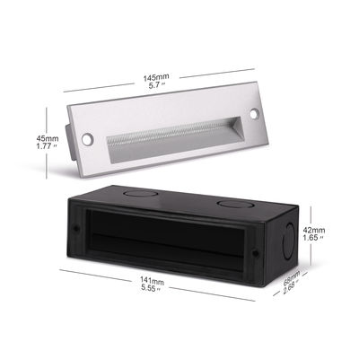 Dikdörtgen gömülü LED Duvar Paketi Işıkları 220VAC 5W Sıcak Beyaz LED Yürüyüş Işıkları