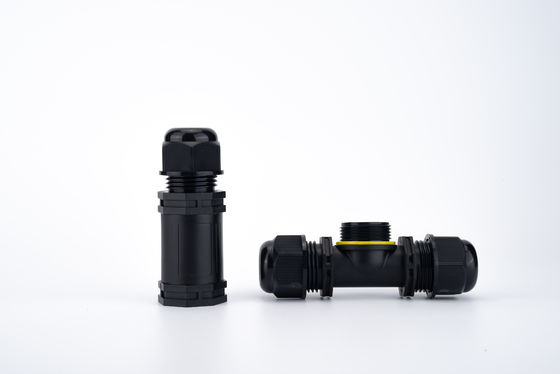 IP68 T Tipi Su geçirmez Bağlantı 3 Kanal 3 Kutup Kablo Bağlantısı Dışarıda