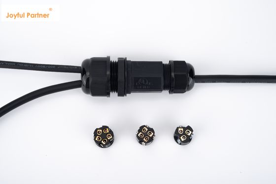 1 in 2 Out Siyah IP68 Hızlı Bağlantı Su geçirmez Yeraltı Kablosu Çapraz Kutusu
