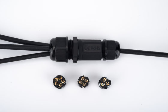 IP68 Hızlı Bağlantı Su geçirmez 1 In 2 Out Kara Renk Yeraltı Kablo Bağlantı Kutusu