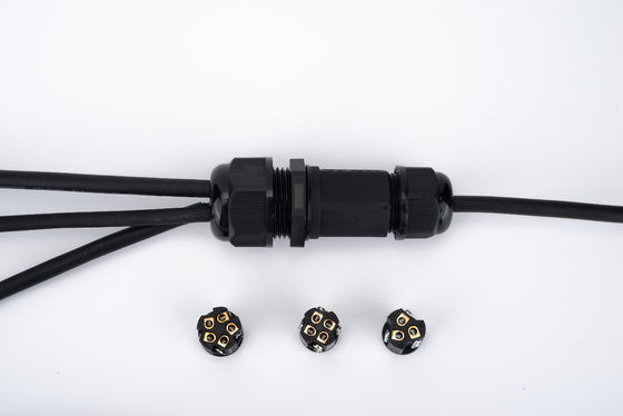 IP68 Hızlı Bağlantı Su geçirmez 1 In 2 Out Kara Renk Yeraltı Kablo Bağlantı Kutusu