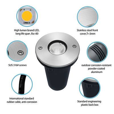 LED Yer Altı Gömme Lamba IP67 1W 3W DIA67MM DC24V Zemin Gömme Su Geçirmez Dış Mekan Bahçesi İçin