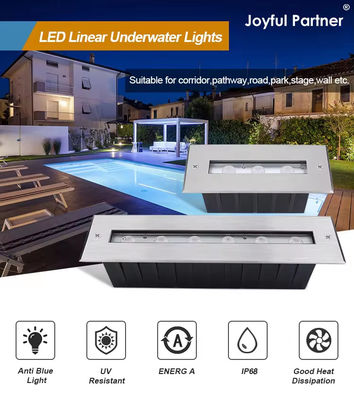 SS316L Su Altı Işığı Doğrusal Havuz Işığı Sıcak Beyaz LED Yeraltı Işığı