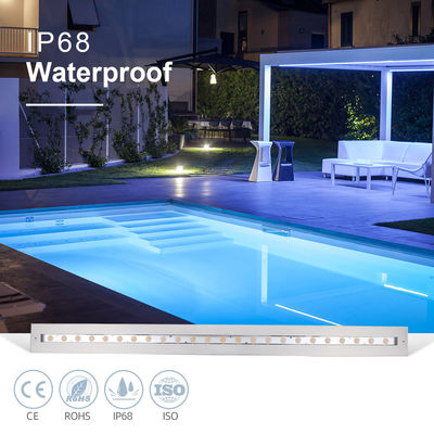 Sualtı doğrusal havuz lambası IP68 48W RGB Paslanmaz Çelik 316
