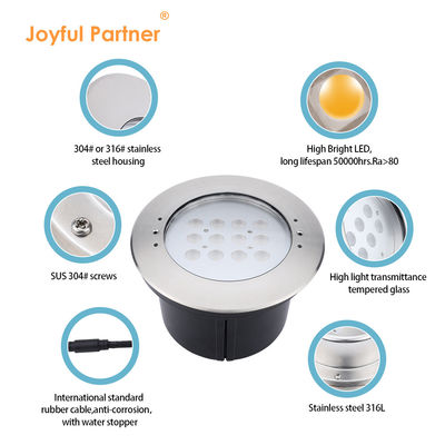 Fabrika Doğrudan IP68 Su geçirmez Paslanmaz Çelik 316L Dalgıç Havuz Işıkları 12W LED Yeraltı Yükselişi