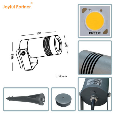 DIA 50mm 6W CREE COB LED Alüminyum Yüz Kapağı DC12v 24v Gölgelendirme Kapaklı Bahçe Dikenli Işıkları
