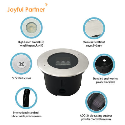 Dış Led Güverte Işığı IP67 Tam özelleştirme Bahçe Yolları için Difüzyonlu Tempered Cam DC24V