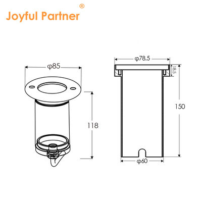 COB LED Yer Altı Işıkları 6W IP67 Toz Geçirmez Alüminyum Gövde Gömme DIA85MM Dış Mekan Bahçesi İçin