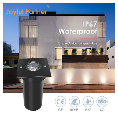 DC AC COB Led Alüminyum Kare Şekil 304ss Ön Kapak LED Bahçe Yer Işığı