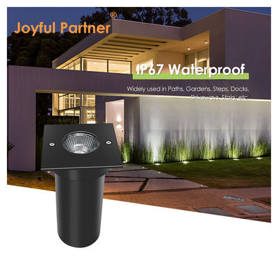 6W COB LED 85mm*85mm Siyah Alüminyum Konut kare şekli Yeraltı gömülü LED ışıkları Dış Bahçeler için