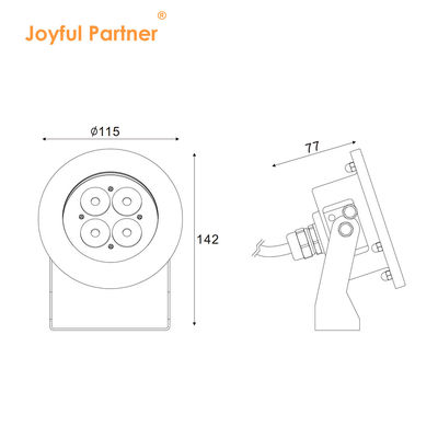 Sualtı Nokta Işığı Paslanmaz Çelik Süper Parlak DIA115MM RGB Açık Hava Yüzme Havuzu için