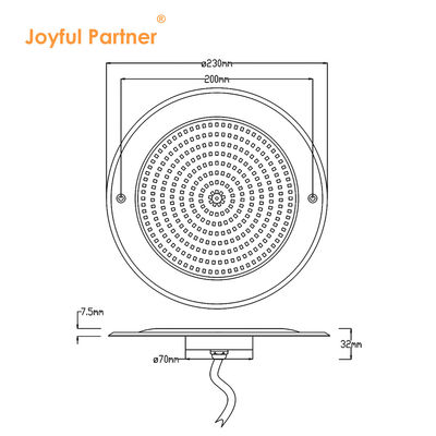 LED Havuz Işığı Ultra İnce reçine dolu DIA230mm AC/DC 12v PC Şeffaf Kapak Destek özelleştirme