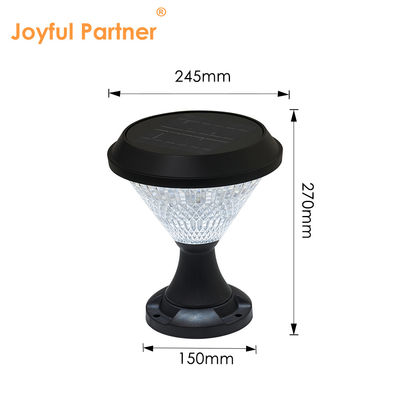 Güneş Bollard Işıkları ABS Malzemesi Polikristalin Sloar Panelleri Epistar SMD DIA245mm IP65 APP Kontrollü su geçirmez