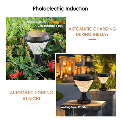 Güneş Bollard Işıkları ABS Malzemesi Polikristalin Sloar Panelleri Epistar SMD DIA245mm IP65 APP Kontrollü su geçirmez
