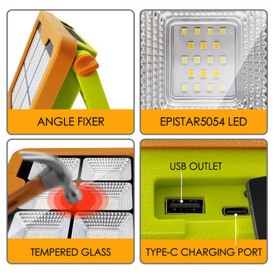 IP65 Su geçirmez LED Güneş İş Işığı 5054 Epistar LED 1000LM 7500mAh Akü ile Şarj edilebilir