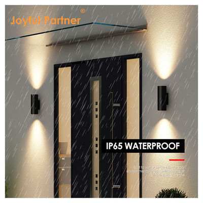 Sconce Dış Duvar Işığı IP65 Modern Mat Siyah Alüminyum Silindir Bahçe Veranda Yukarı Aşağı Işık