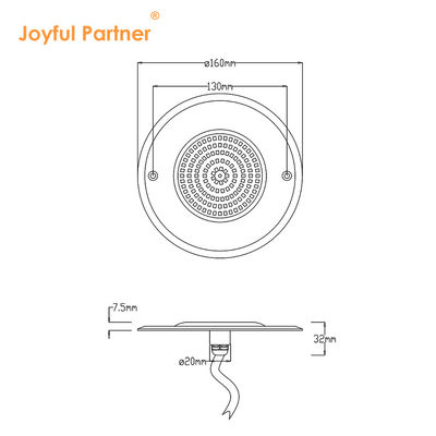 IP68 Tamamen Kapalı Suya Karşıt Tek Renkli 160 * 7,5 mm Ultra İnce Havuz CE Sertifikasyonlu Denizaltı LED Işıkları