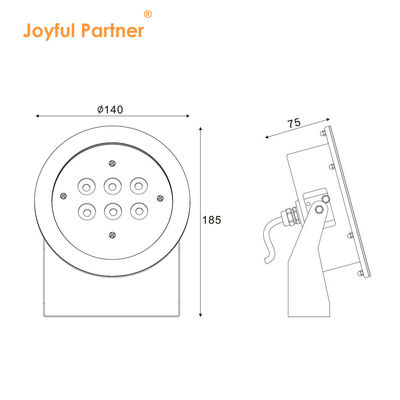 IP68 Suya dayanıklı Sualtı Fener 316L Paslanmaz Çelik DMX512 RGB / RGBW 4in1 LED DC12V/24V