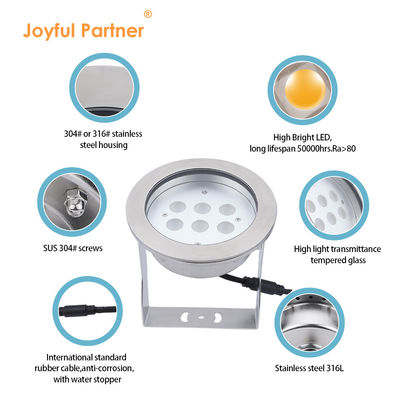 IP68 Suya dayanıklı Sualtı Fener 316L Paslanmaz Çelik DMX512 RGB / RGBW 4in1 LED DC12V/24V