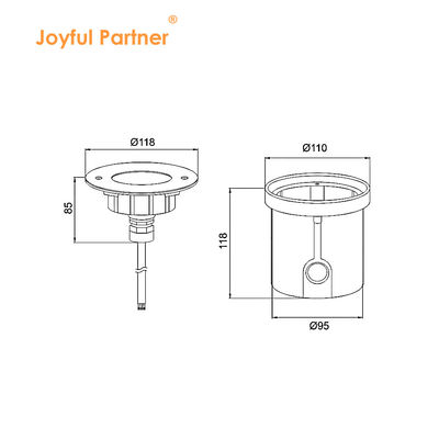 Suya dayanıklı Sualtı LED Işık Paslanmaz Çelik 316 DC24V IP68 RGBW Asimetrik Lensli 4in1