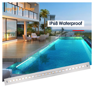 IP68 Sualtı Doğrusal Işık Paslanmaz Çelik 316 24W LED DALI Plastik montaj koluyla ayarlanabilir