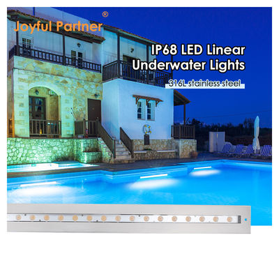 IP68 Sualtı Doğrusal Işık Paslanmaz Çelik 316 24W LED DALI Plastik montaj koluyla ayarlanabilir